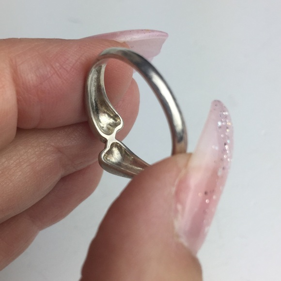 VINTAGE sterling silver double facing heart ring - Picture 7 of 8